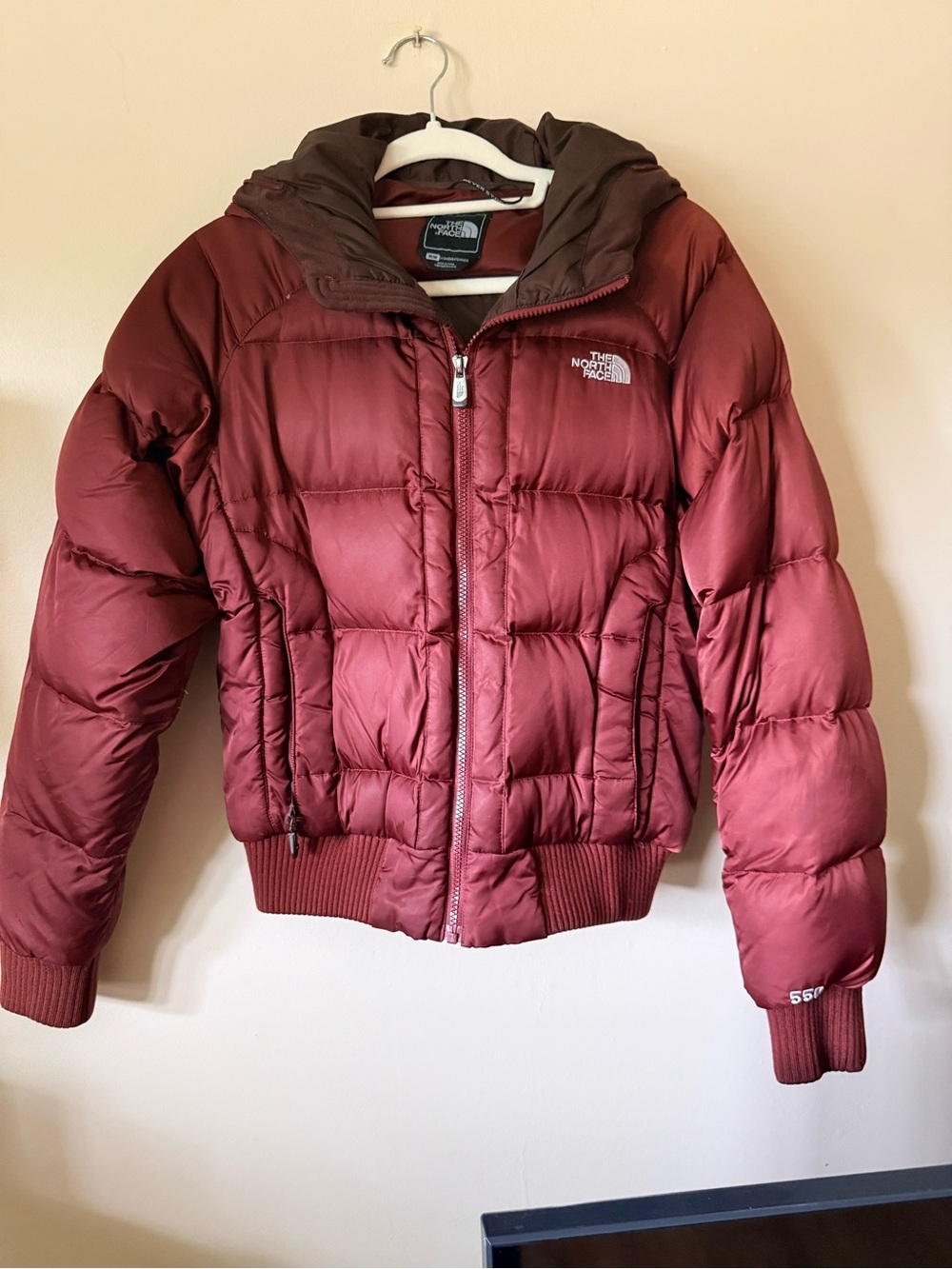 The North Face Women's Red-Brown Quilted Puffer Jacket